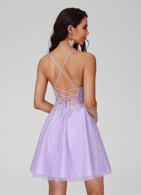 Robe Trapèze Rêve Lilas Flottant - gallery 1