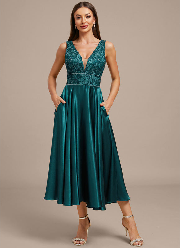 Robe Trapèze Émeraude Éclatante - gallery 2