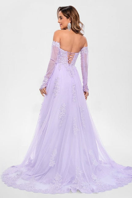 Robe Trapèze Lavande Élégante - gallery 1