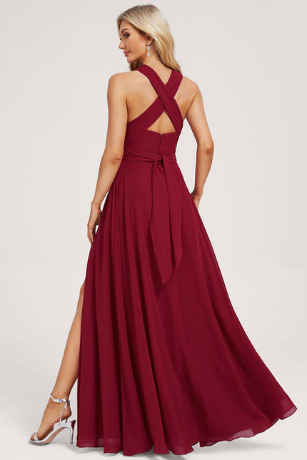 Robe Trapèze Fluide Bordeaux - gallery 9