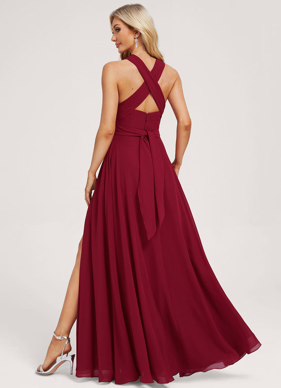 Robe Trapèze Fluide Bordeaux - gallery 9