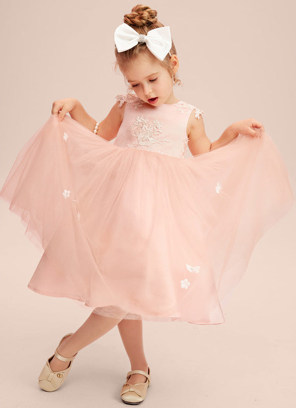 Robe Trapèze Fleurie Pêche - gallery 5