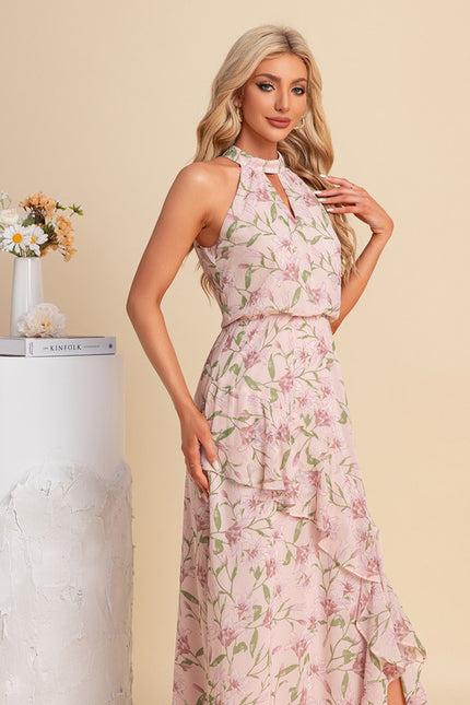 Robe Trapèze Éclat Floral Rose - gallery 3