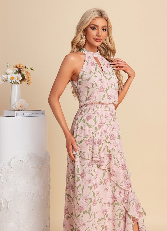 Robe Trapèze Éclat Floral Rose - gallery 3