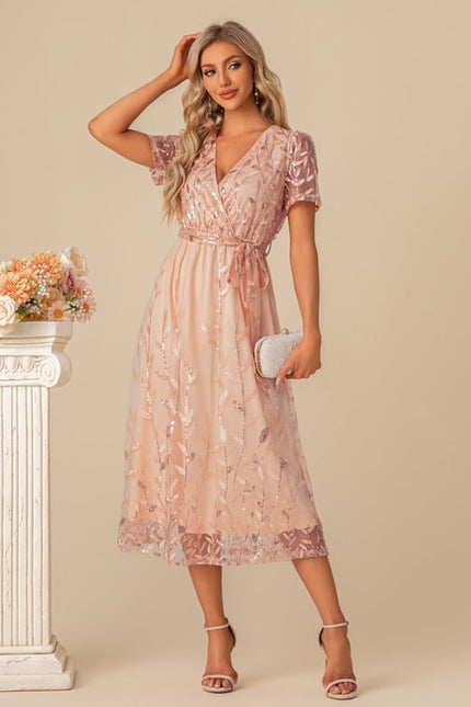 Robe Trapèze Paillette Vaporeuse - gallery 4