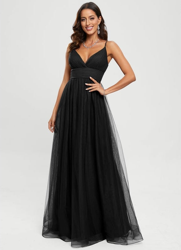 Robe Trapèze Tulle Azur Éthéré - gallery 1