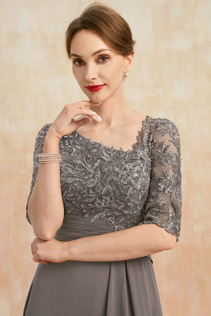 Robe Trapèze Gris Élégant - gallery 1