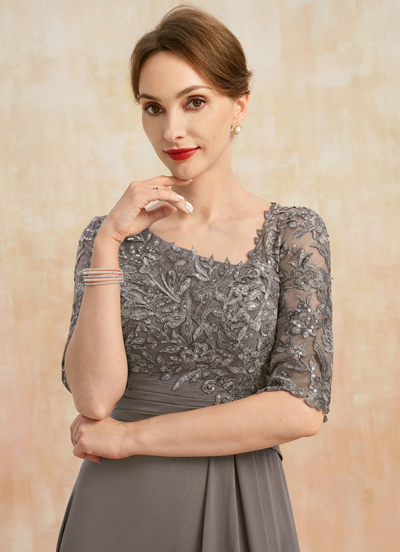 Robe Trapèze Gris Élégant - gallery 1