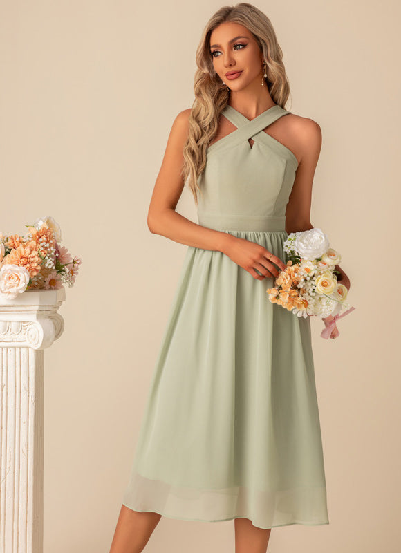 Robe Trapèze Vert Poudré
