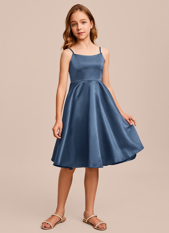 Robe Trapèze Satin Vert Tendre - gallery 1