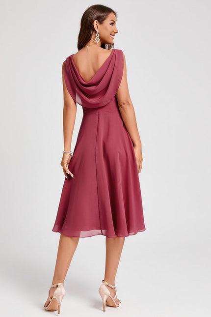 Robe Trapèze Satin Rosé - gallery 1