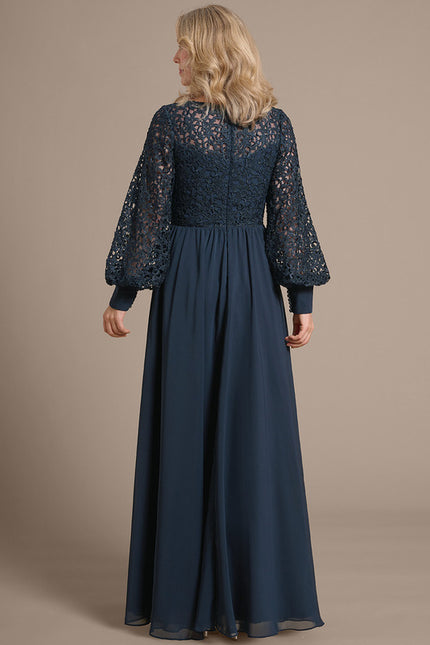 Robe Trapèze Élégante Noir Opalescent - gallery 6