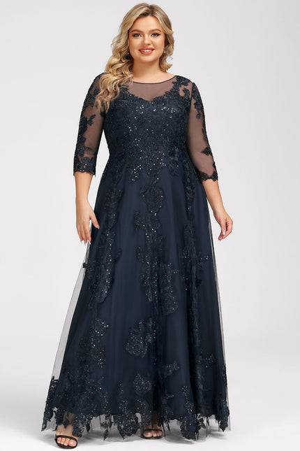 Robe Trapèze Éclat Bleu Nuit - gallery 7