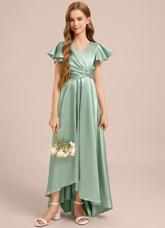 Robe Trapèze Satin Ciel