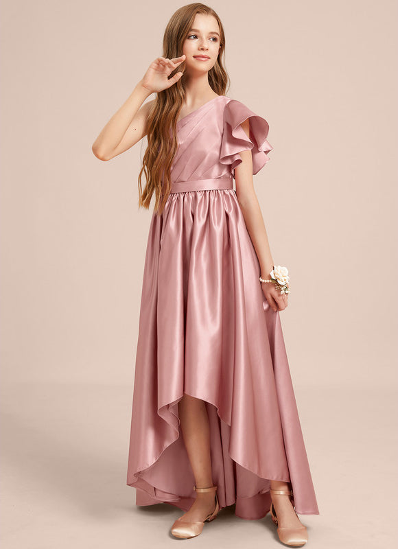 Robe Trapèze Satinée Lilas - gallery 1
