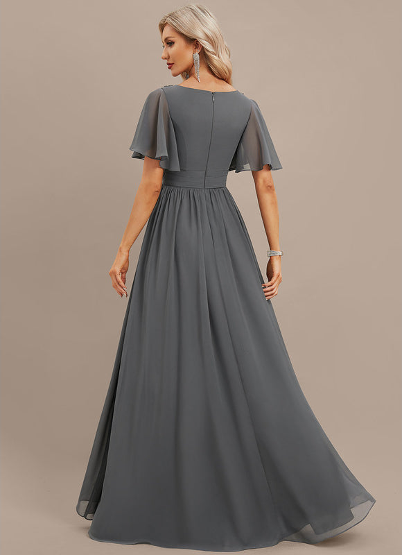 Robe Trapèze Élégance Grise Éthérée - gallery 6
