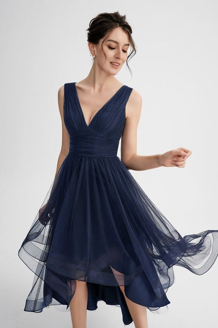 Robe Trapèze Bleue Marine Festive - gallery 4