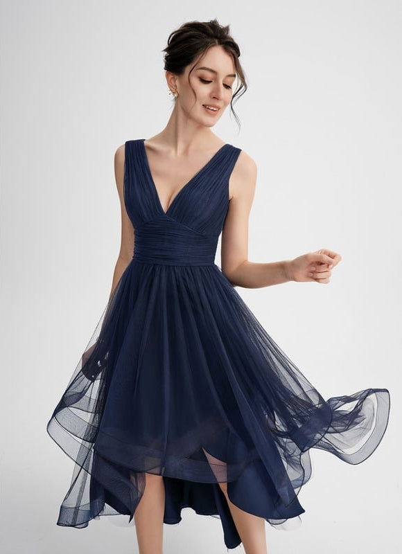 Robe Trapèze Bleue Marine Festive - gallery 4