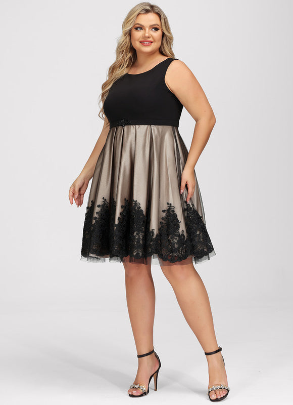 Robe Trapèze Noir Or Mov};U``` - gallery 9