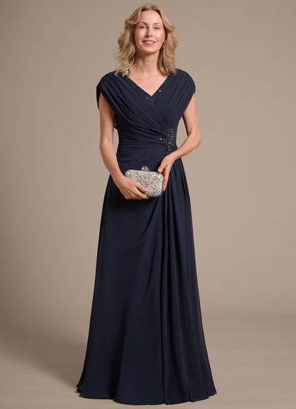 Robe Trapèze Élégance Marine Plissée