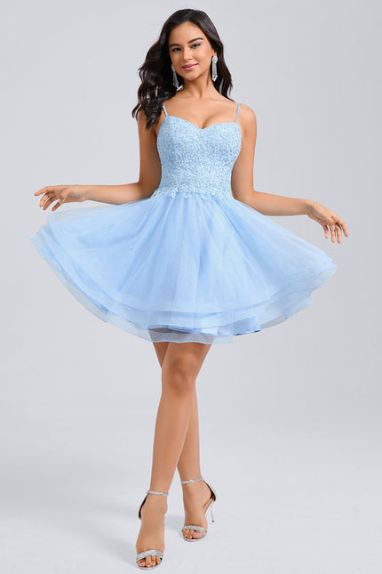 Robe Trapeze Bleu Ciel - gallery 4