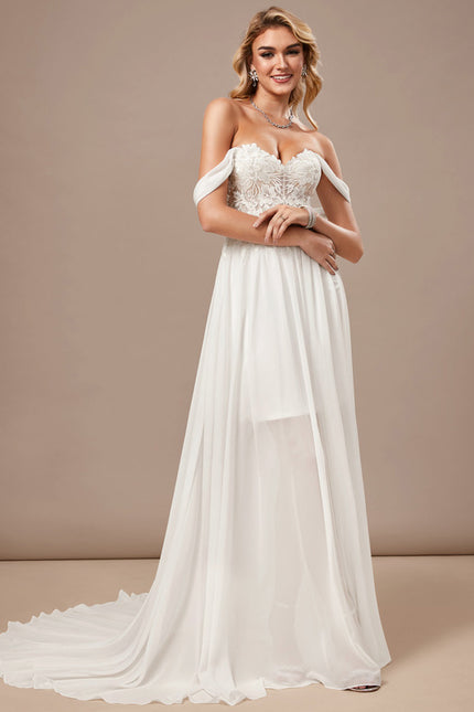 Robe Trapèze Élégance Blanche Vaporeuse - gallery 3