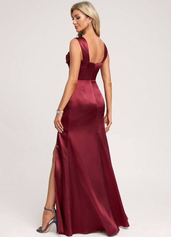 Robe Trapèze Satinée Dorée - gallery 1