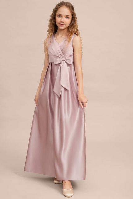 Robe Trapèze Satinée Rose - gallery 4