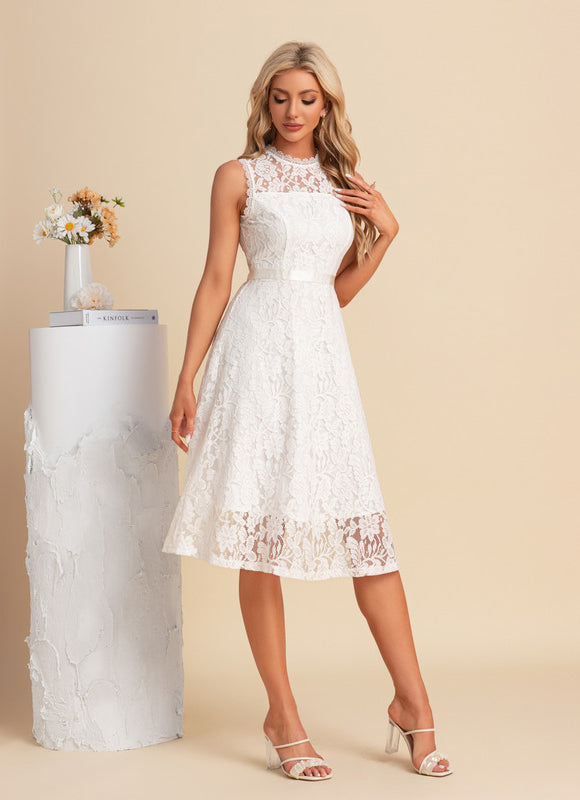 Robe Trapèze Dentelle Midi - gallery 3