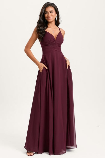 Robe Trapèze Longue Beige Élégante - gallery 2