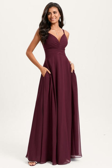 Robe Trapèze Longue Beige Élégante - gallery 2
