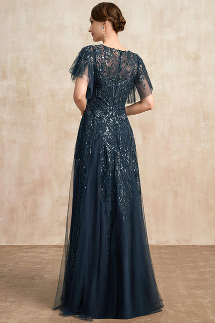 Robe Trapèze Éclat Bleu Nuit - gallery 2