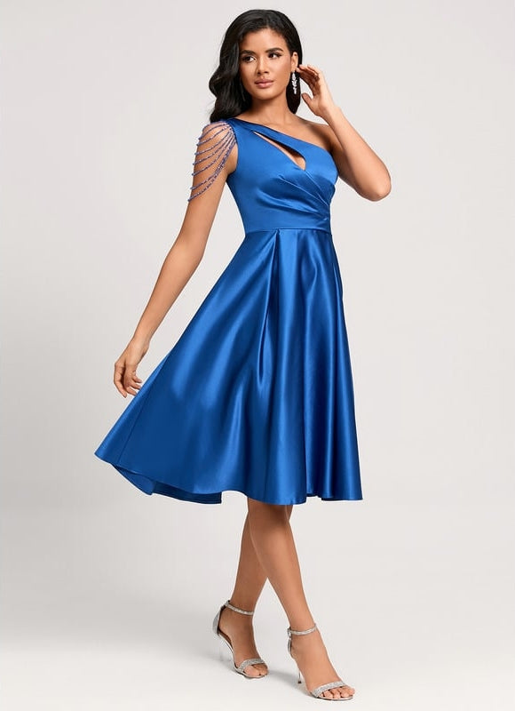 Robe Trapèze Satin Éclat Moderne - gallery 1