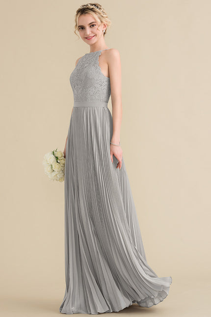 Robe Trapèze Gris Élégance Plissée - gallery 5