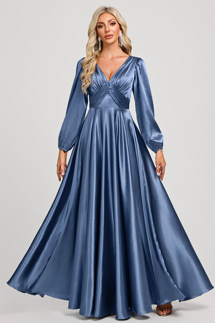 Robe Trapèze Satin Doré Élégante - gallery 3