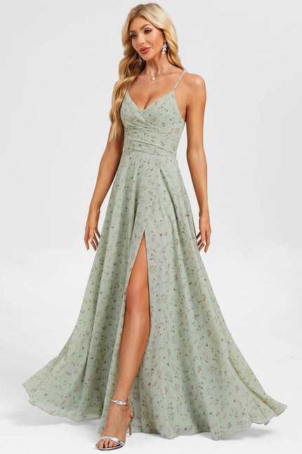 Robe Trapèze Bleu Élégant Longue - gallery 1