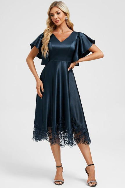 Robe Trapèze Élégante À Dentelle - gallery 2