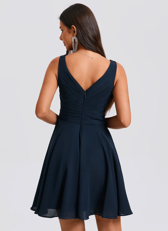 Robe Trapèze Vague Marine - gallery 5