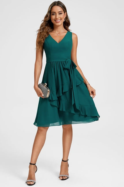 Robe Trapèze Émeraude Volante - gallery 3
