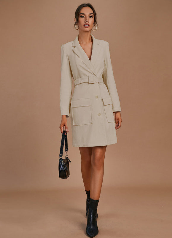 Robe Trapèze Beige Chic - gallery 2