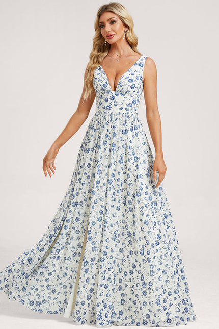 Robe Trapèze Longue Beige Élégante - gallery 1