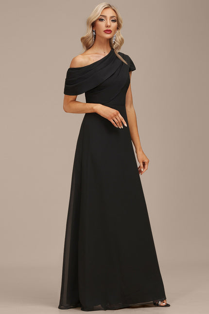 Robe Trapèze Noire Plissée Soirée - gallery 4