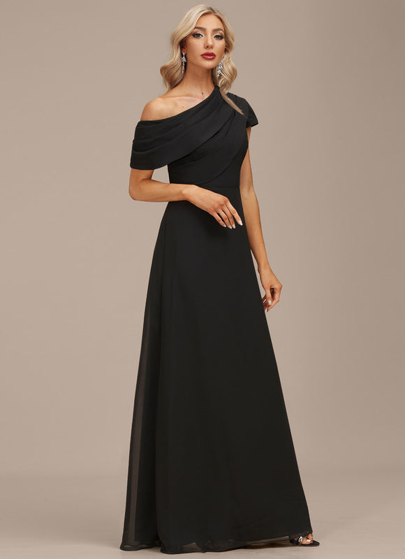 Robe Trapèze Noire Plissée Soirée - gallery 4