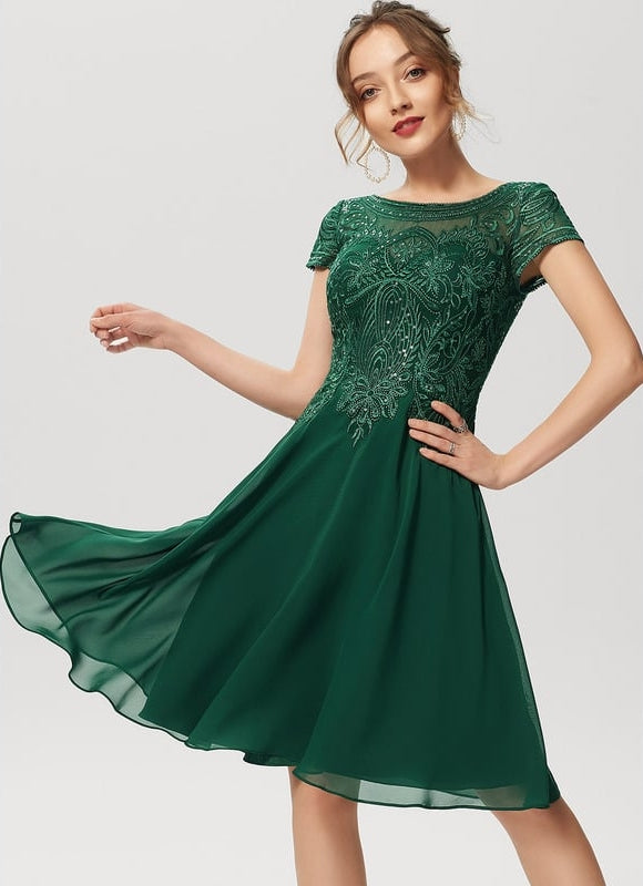 Robe Trapèze Éclat Argenté - gallery 1