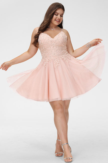 Robe Trapèze Rose Poudré Élégant - gallery 8