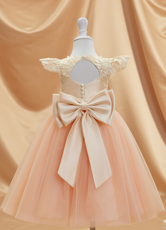 Robe Trapèze Pêche Élégante - gallery 4