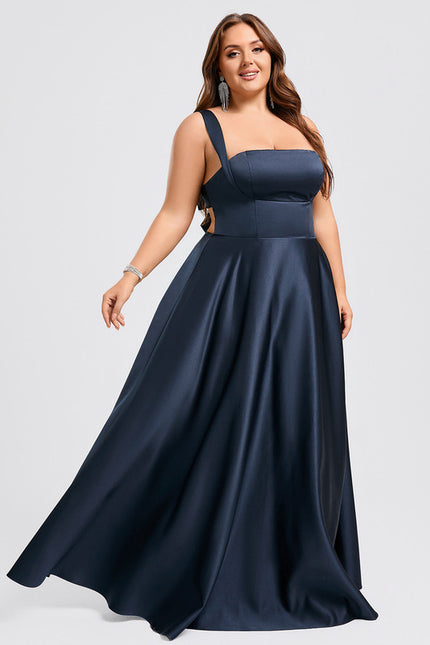 Robe Trapèze Nuit De Satin Profond - gallery 7