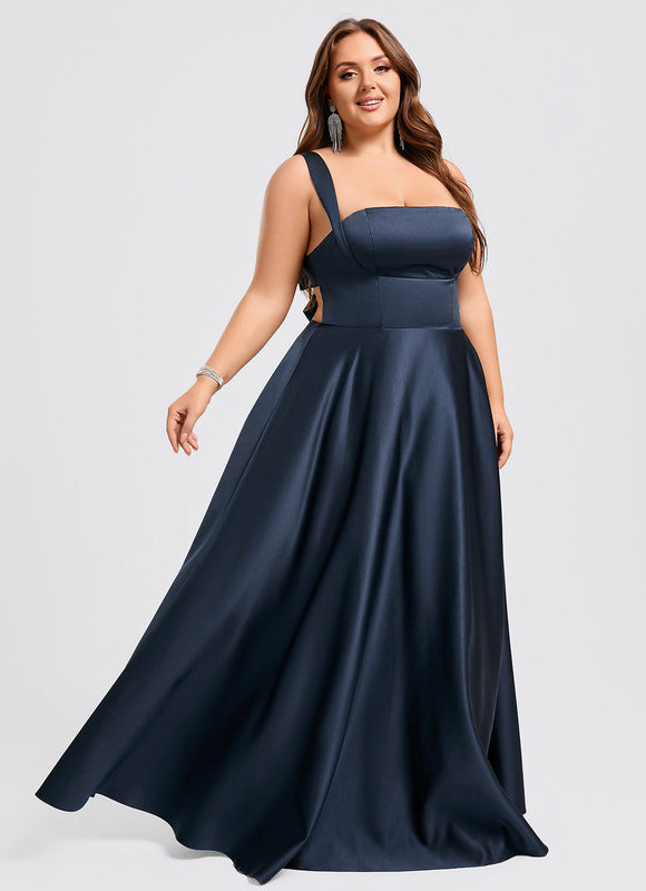 Robe Trapèze Nuit De Satin Profond - gallery 7