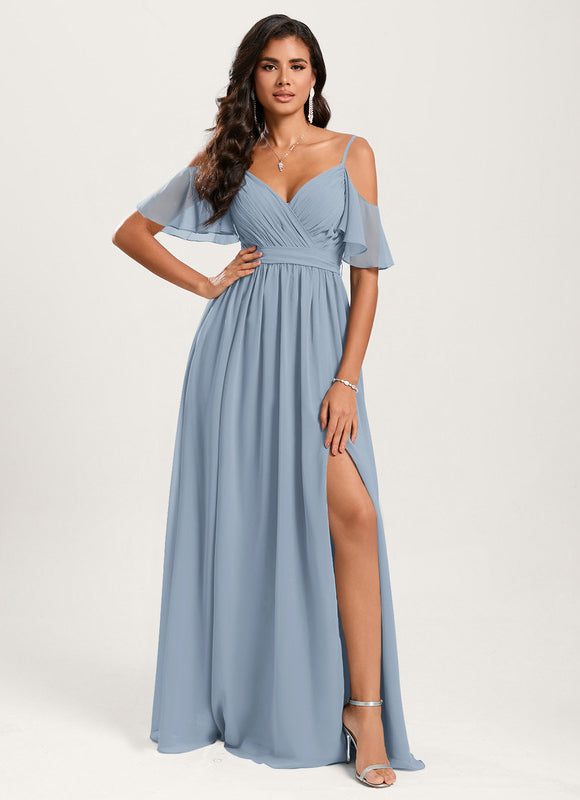 Robe Trapèze Aérienne Céleste - gallery 1