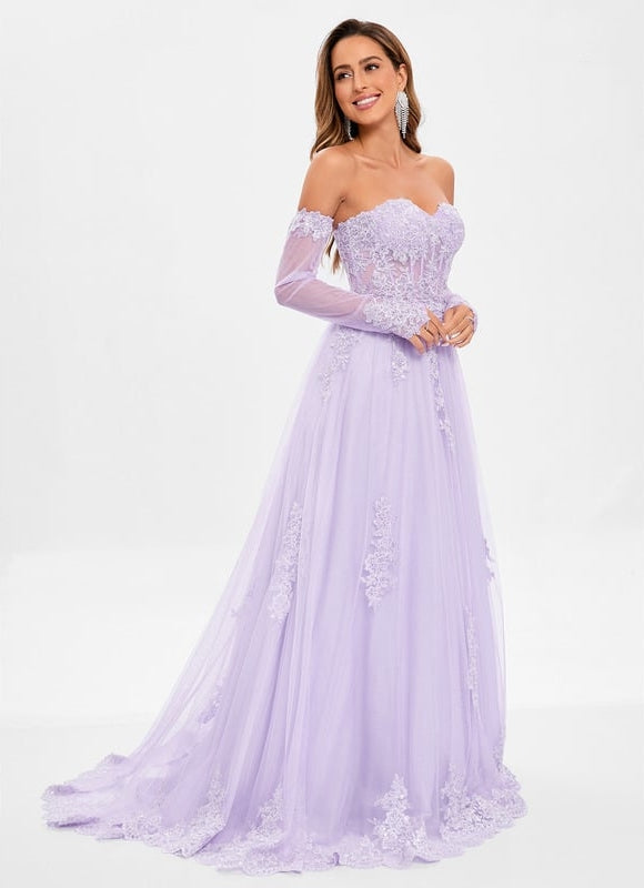 Robe Trapèze Lavande Élégante - gallery 4